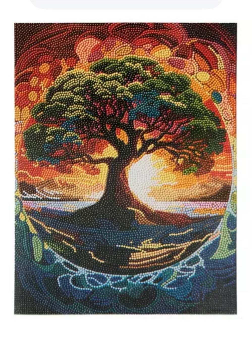Hobby Lobby Sunset Tree of Life Wall Art in Green and Orange